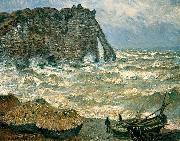 Claude Monet Stormy Sea in etretat painting